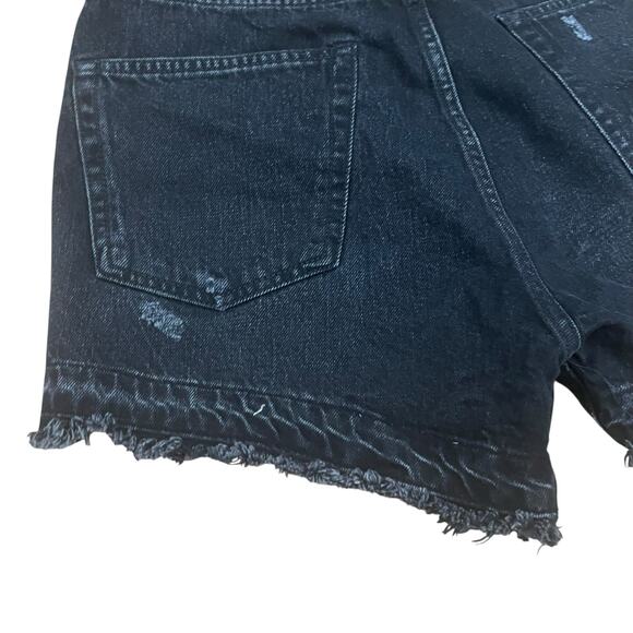 R13 Black Crossover Denim Jeans ShortsIn Jake Black Size 26 - Picture 7 of 14